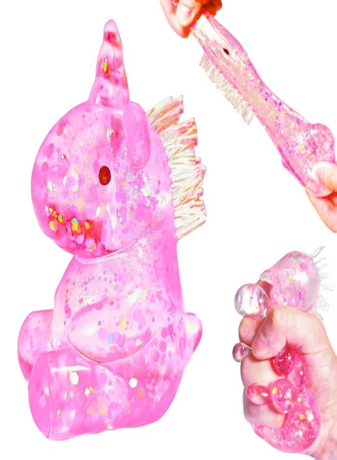 EVDERS 1Pcs Pink Unicorn Squishies Sugar Ball Squeeze Fidget Toys for Kids and Adults Kawaii Unicorn Sugar Ball Squishy Animal Decompression Squeeze Stress Toys for Surprise Gift Theme Party Favors - Image 1